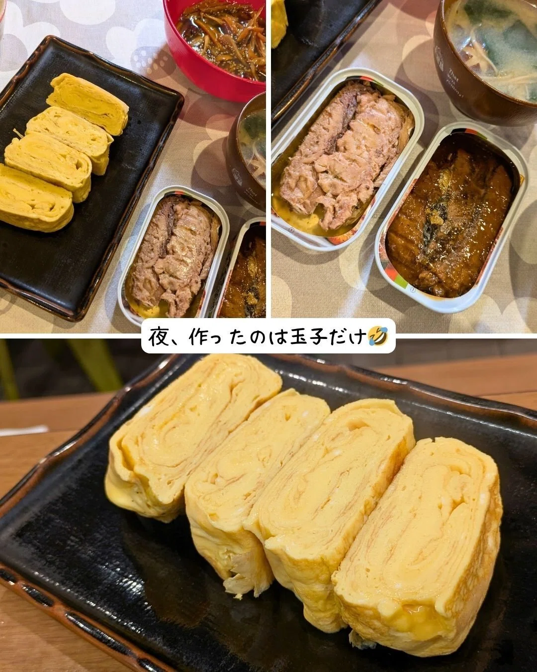 夜ごはんは玉子をまいただけ。