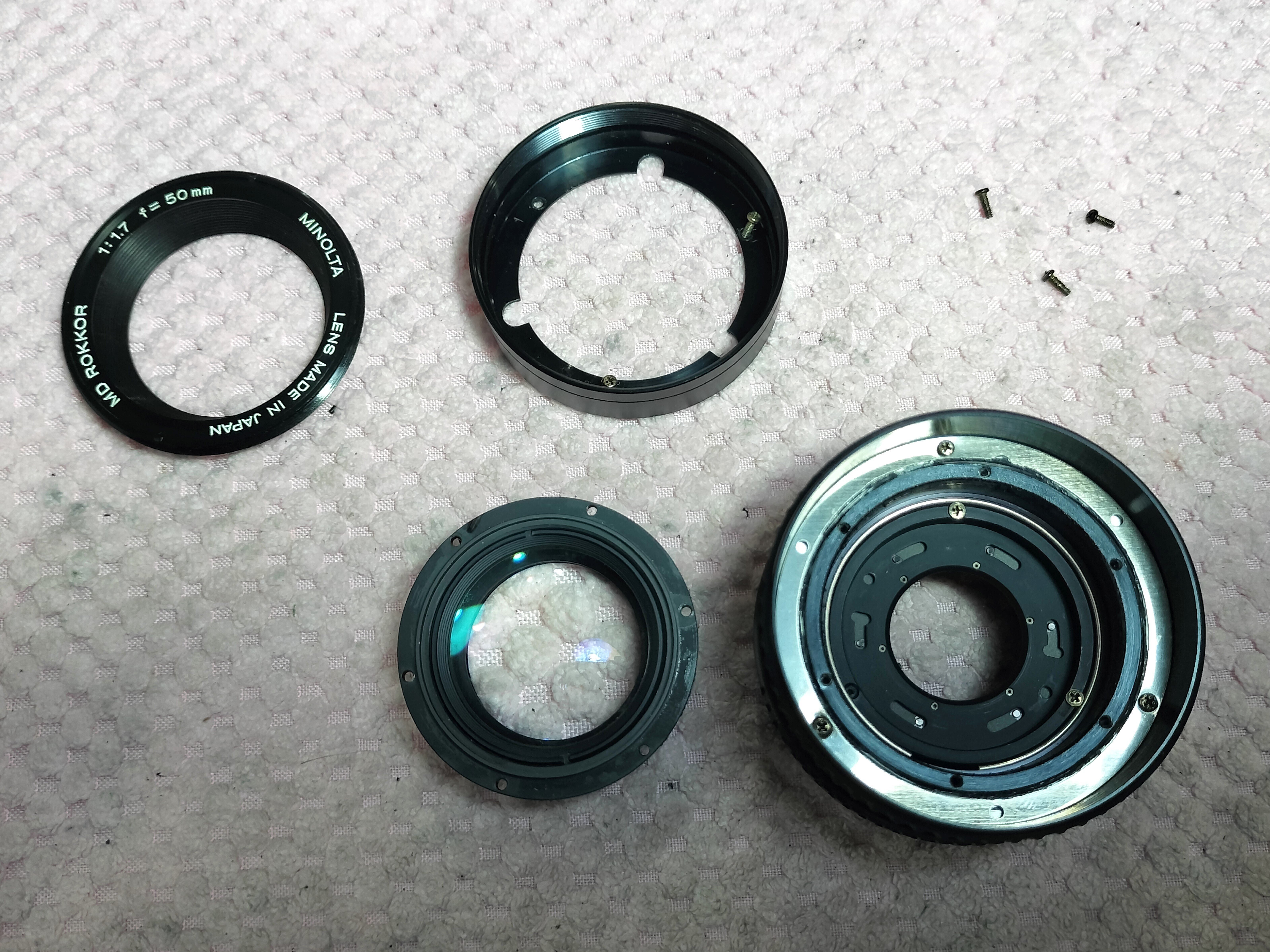 ミノルタ MDレンズの分解 Minolta MD 50mm F/1.7｜フィルム
