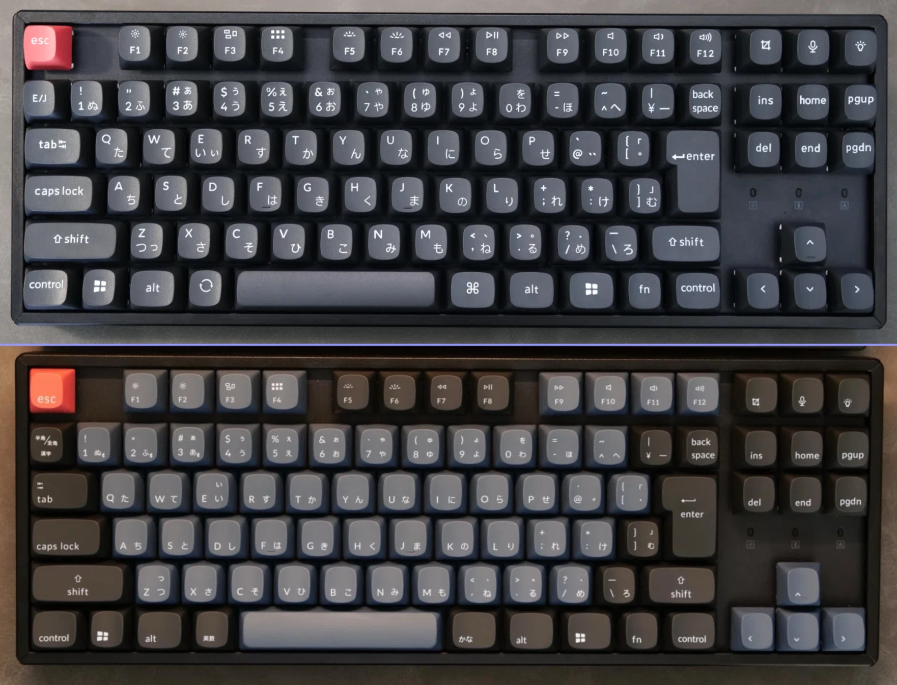 K8 ProのキーキャップをDoubleshot PBT OSAプロファイルに交換した（ら