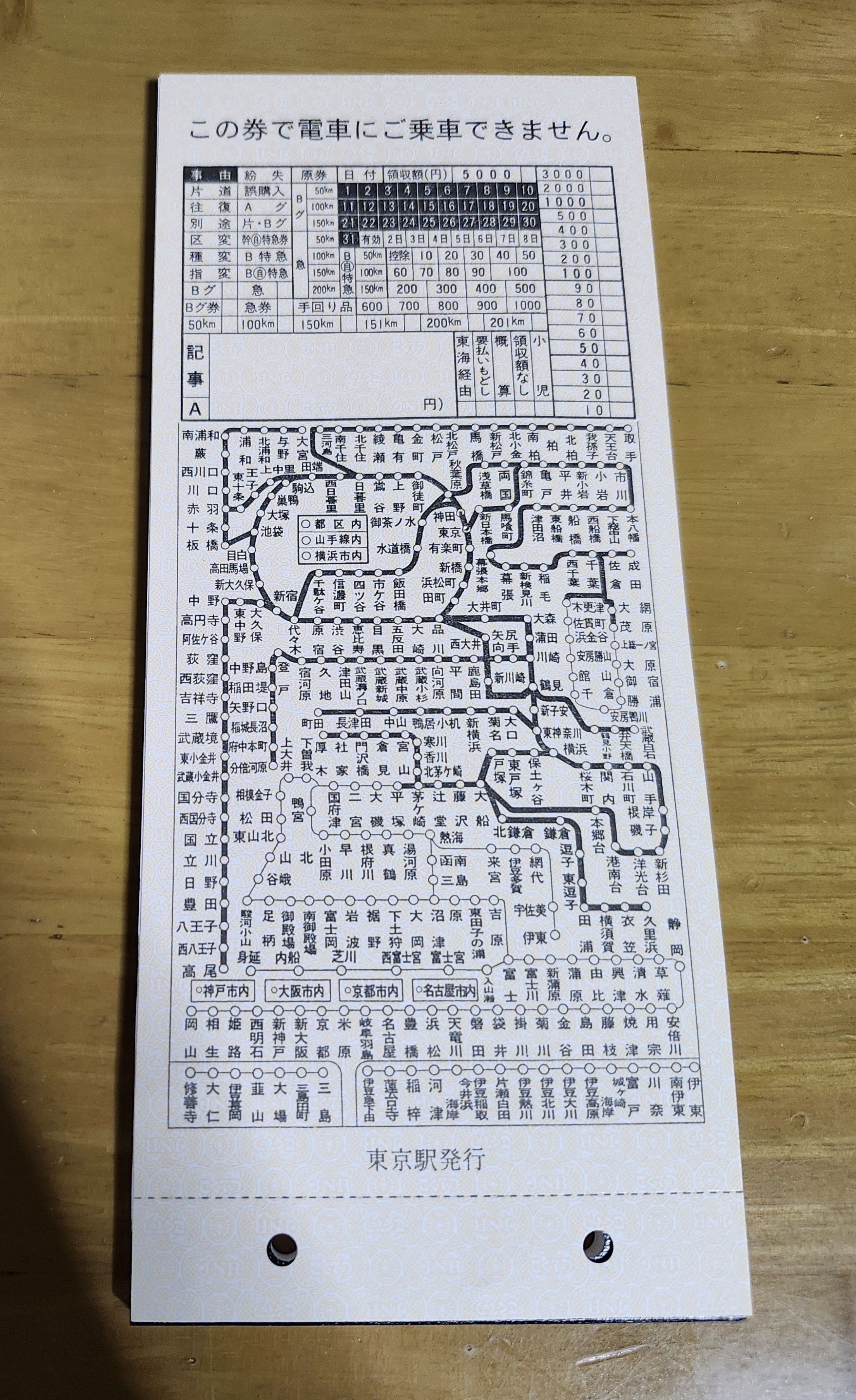 地図式車補と見せかけて実はメモ用紙！？関東交通印刷の国鉄地図式車内