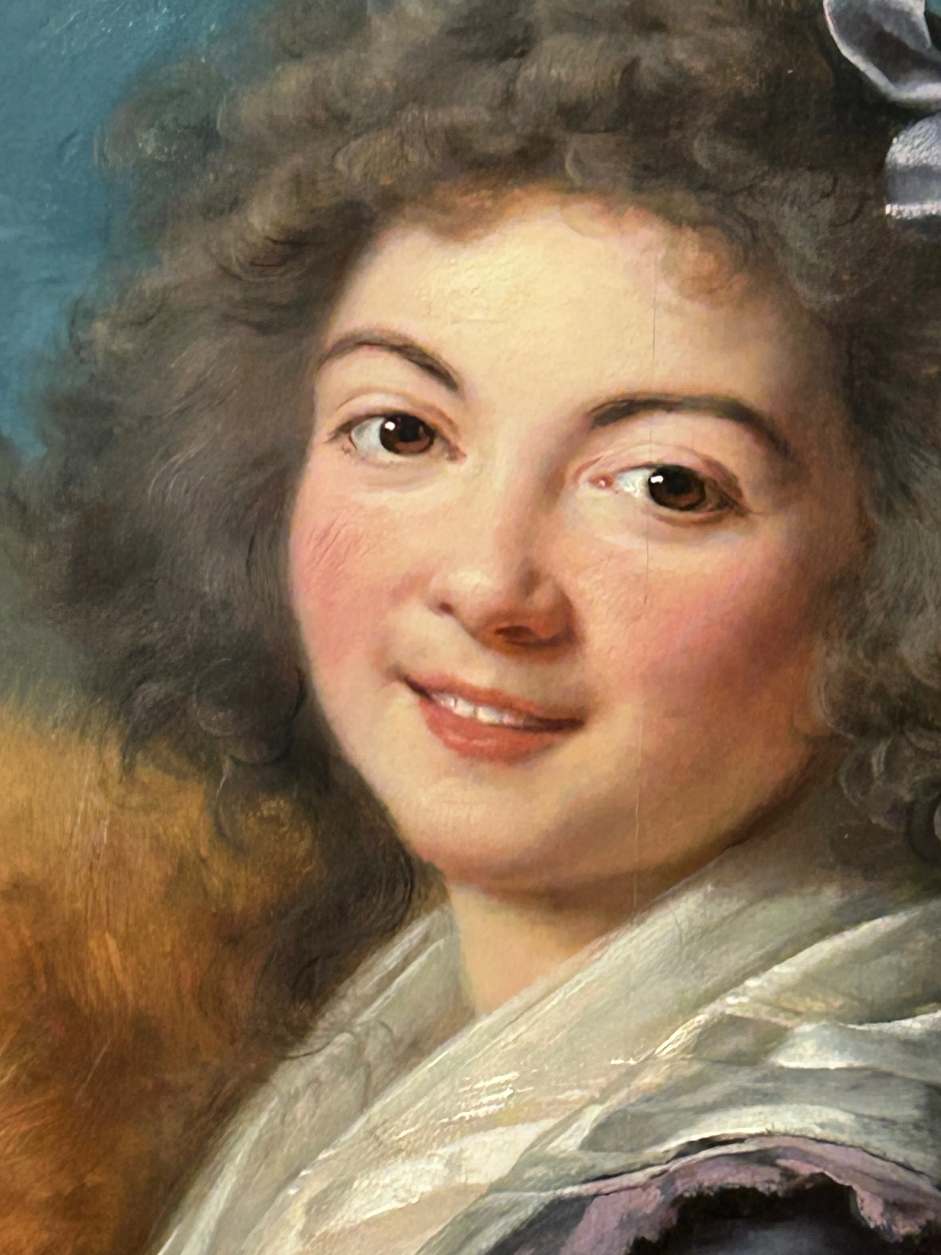 【光り輝く笑顔の美しい女性の絵】油絵風の肖像画・人物画 子供のためのルーブル美術館(222) 誰も描かなかった「なにか