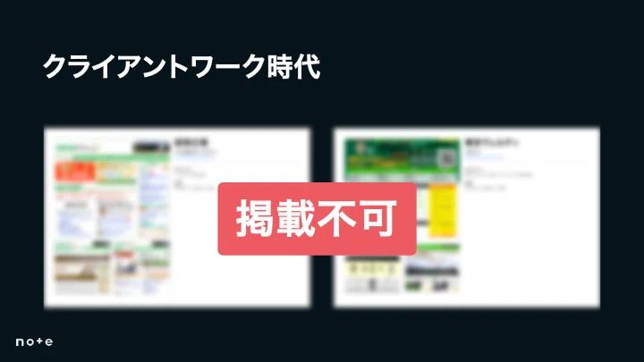 クライアントワーク時代の成果は権利上の理由で掲載不可。