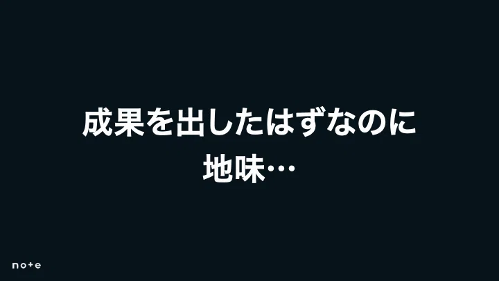 成果は出しているのに“見た目は地味”というギャップ。