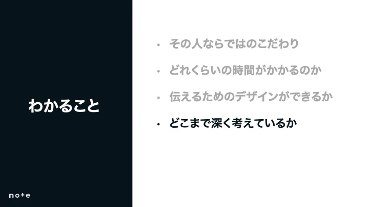 評価観点④：上記に加えて「どこまで深く考えているか」を見ること。