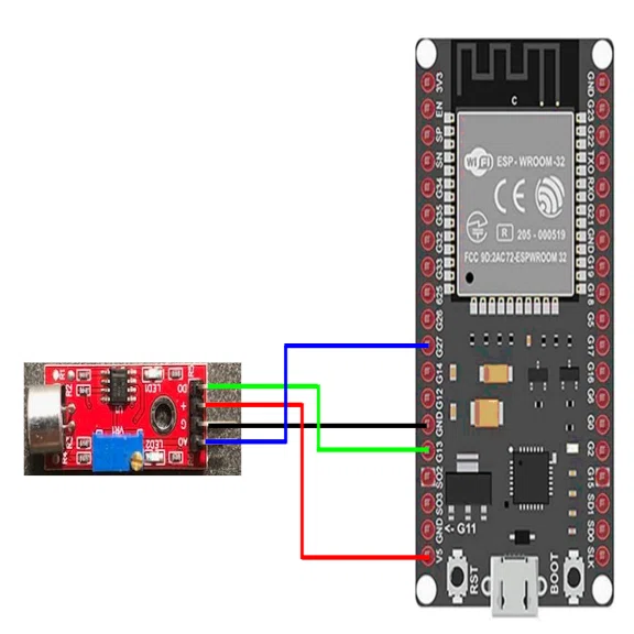 依頼データ ESP32プログラム】音検出センサ(4線タイプ)｜齋藤芳明