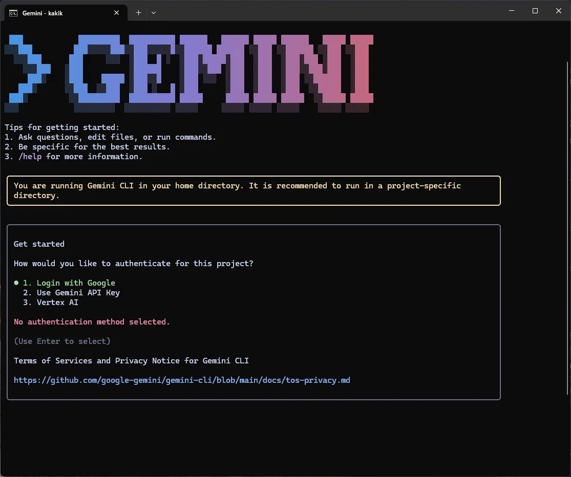 Gemini CLIを使ってみる｜k3