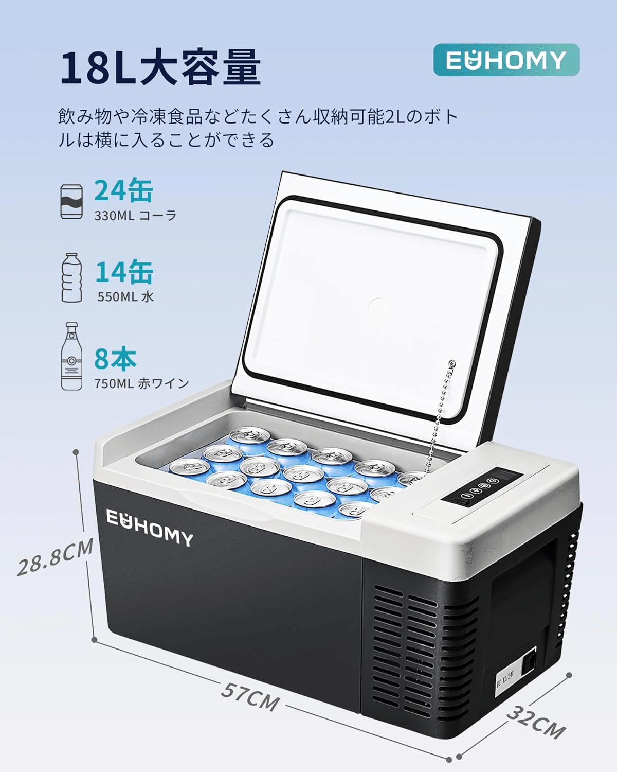 Euhomy 車載冷蔵庫 18L キャンプも買い物も快適に！EUHOMY車載冷蔵庫18Lで変わる
