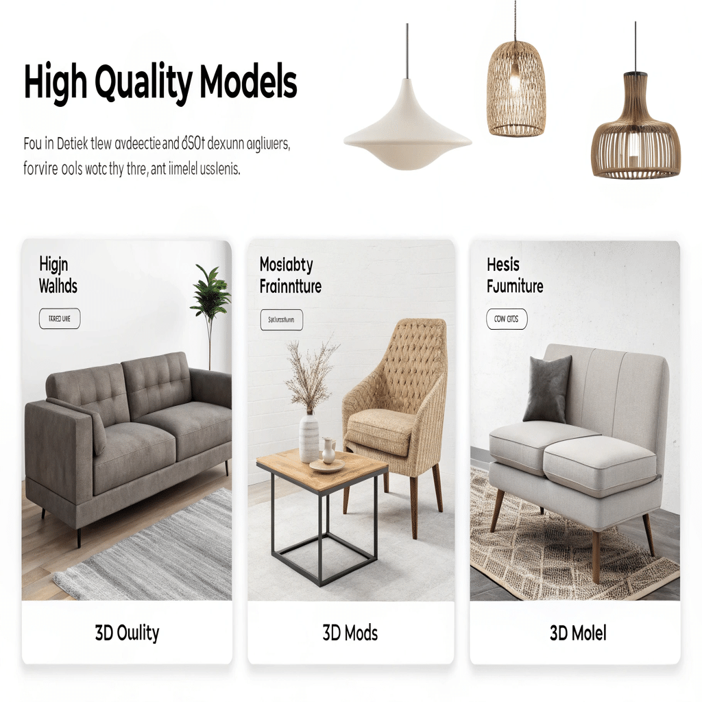 建築パース向け3D素材まとめ売り インテリアの森1.2／食卓の森／照明