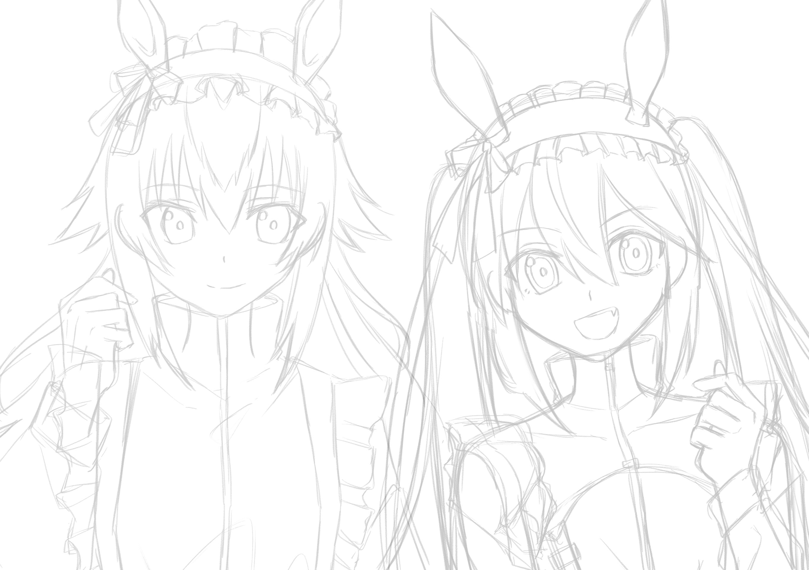 ウマ娘 手描きイラスト オグリキャップ タマモクロス オグリキャップ