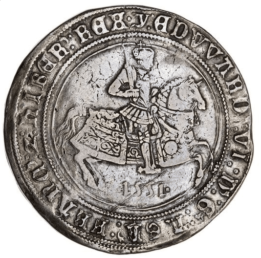 1551年 イギリス エドワード6世 クラウン銀貨｜アンティークコイン