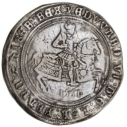 1551年 イギリス エドワード6世 クラウン銀貨｜アンティークコイン