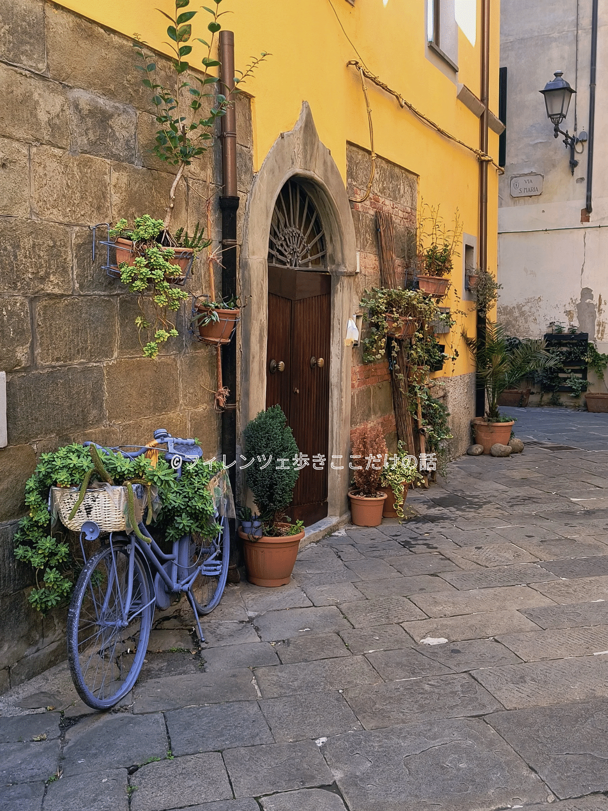 フィレンツェ街角の風景　ドアノック　油絵　Ｆ25 フィレンツェ街角の風景ドアノック油絵F25