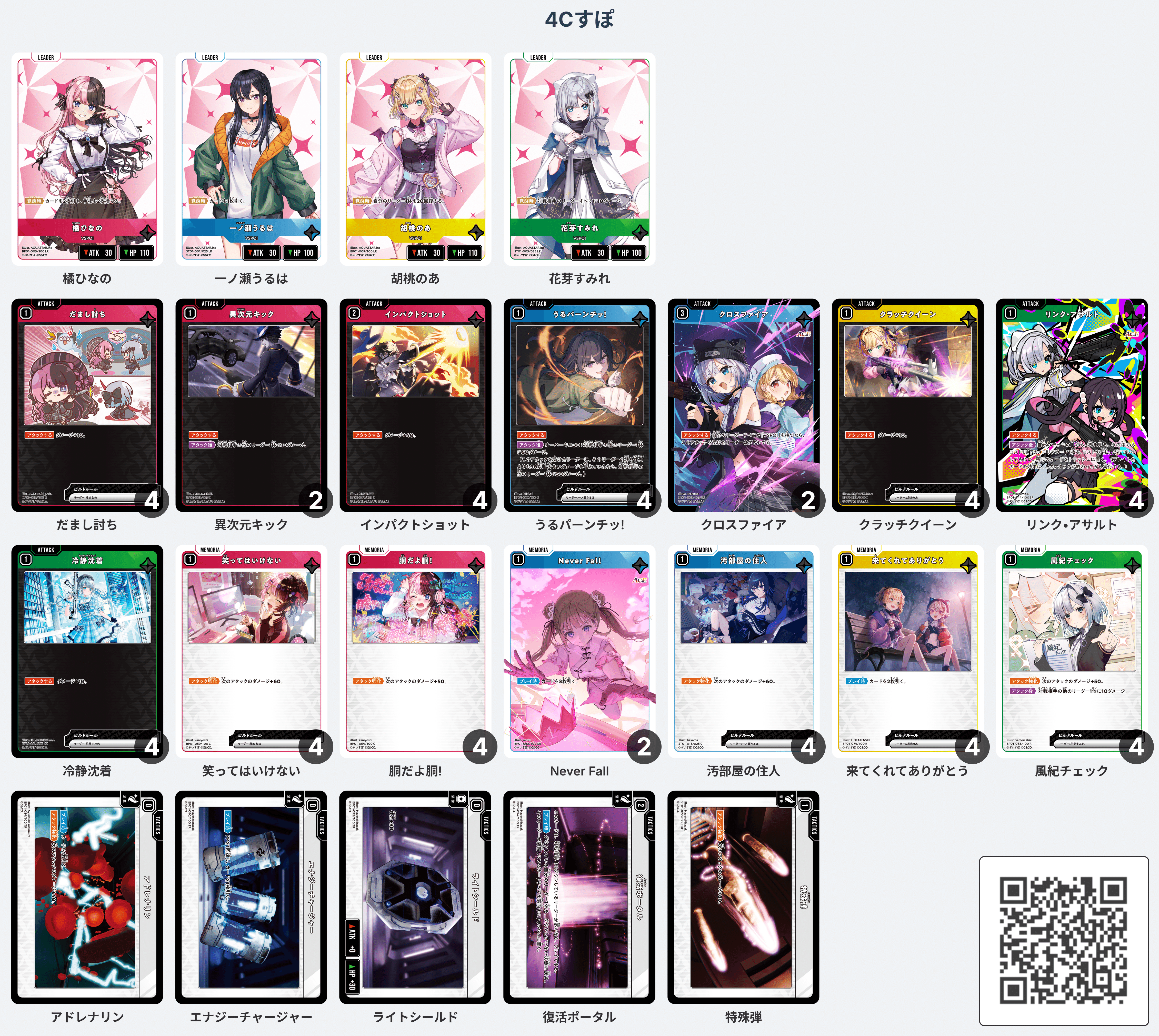 クロスタデッキレポート～4Cぶいすぽ～｜狛神 コウ@元TCG開発者