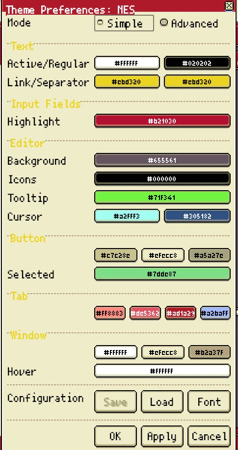 Asepriteをカラーチェンジ！「Theme Preferences」の使い方。｜おかか容疑者