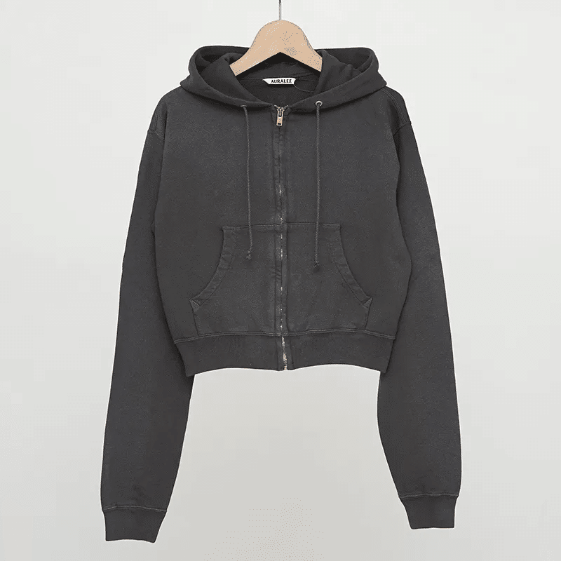 AURALEE】自然なヴィンテージライクPRODUCT DYED PIMA LIGHT SWEAT ZIP