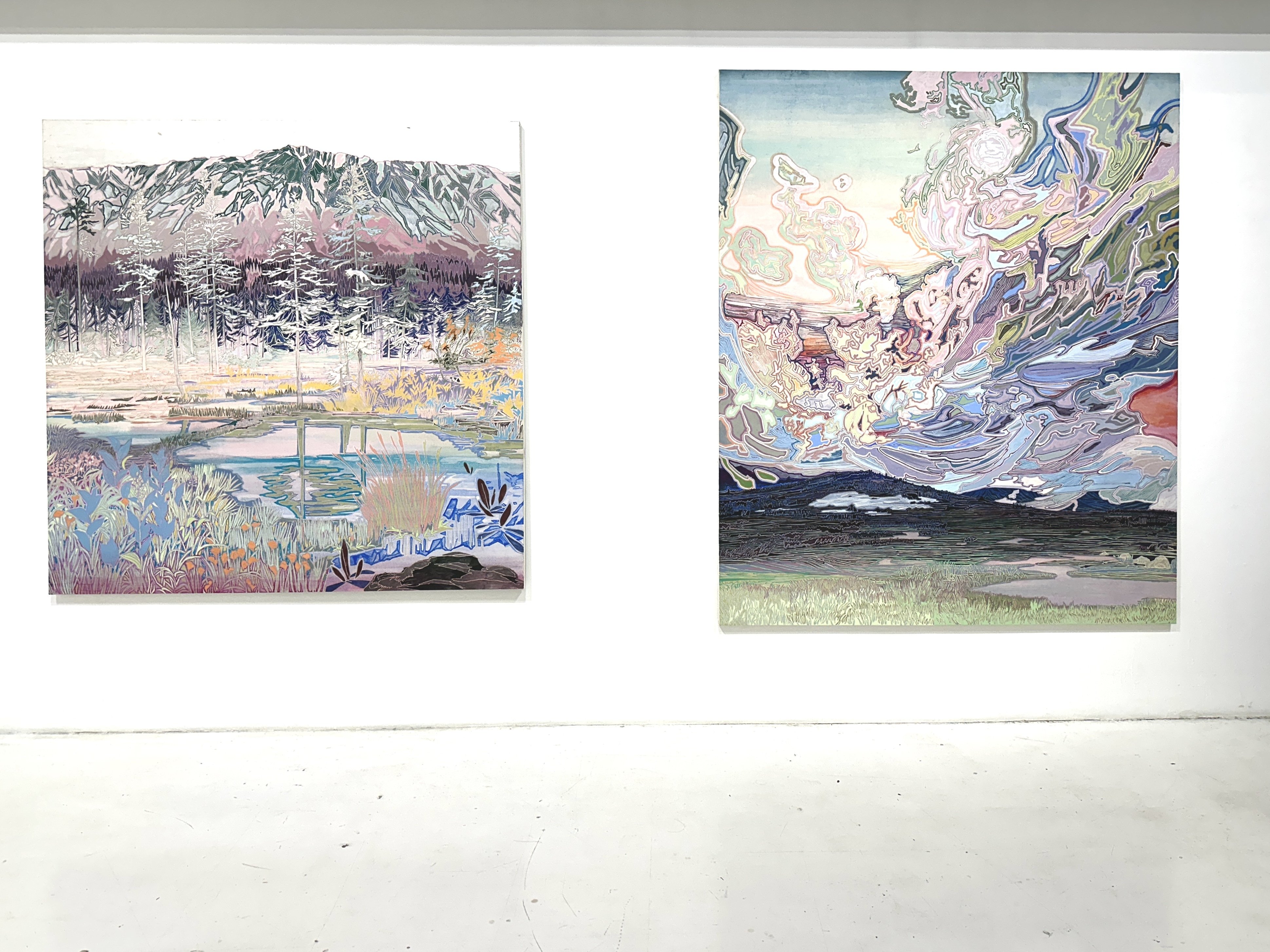 絵画　野ばら 雲ノ平に焦がれて只野彩佳さん個展「路望の草、かなたへの導き