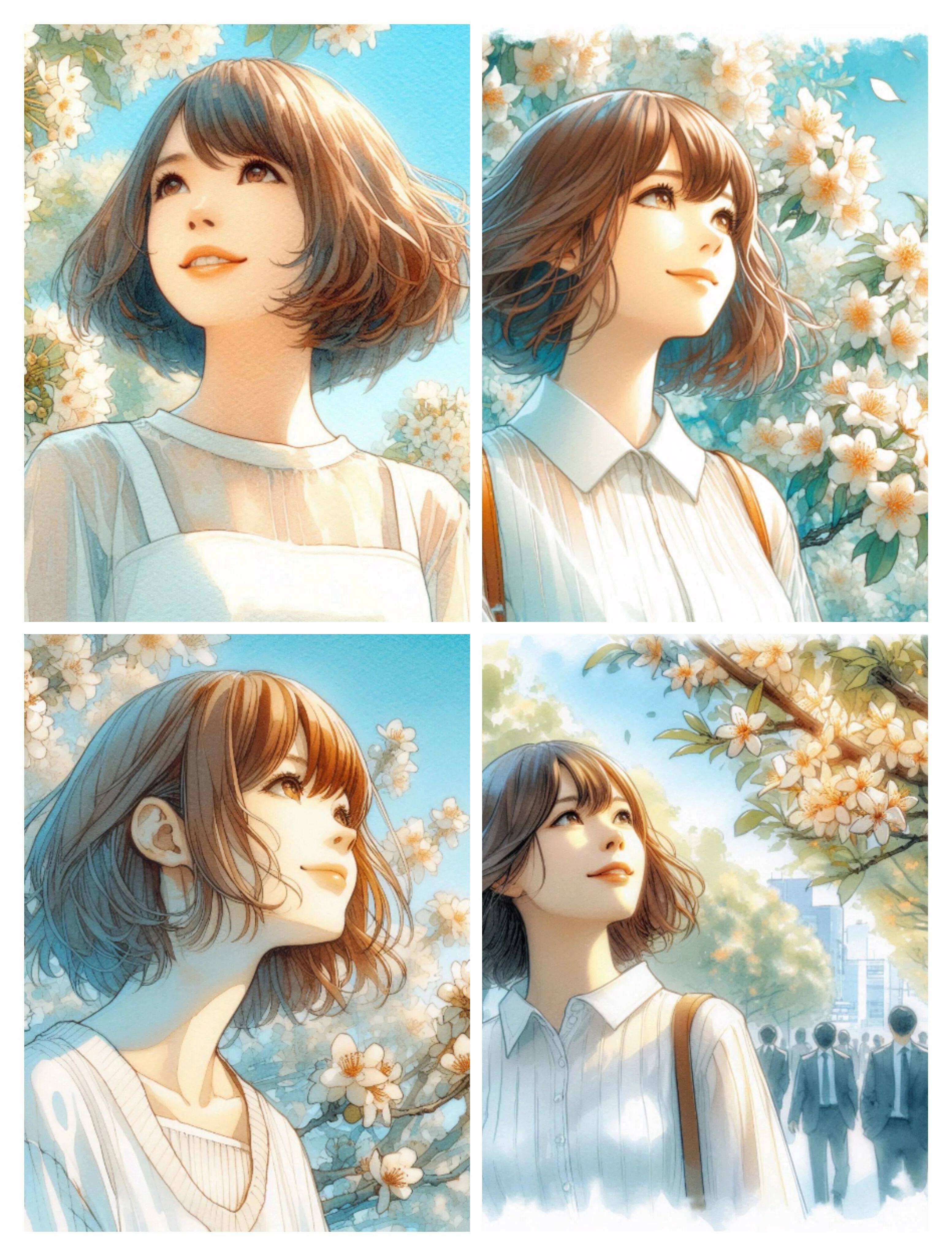 387[生成AI]女性の横顔をきれいに描く方法,金木犀の夜に,ボツ画集(8
