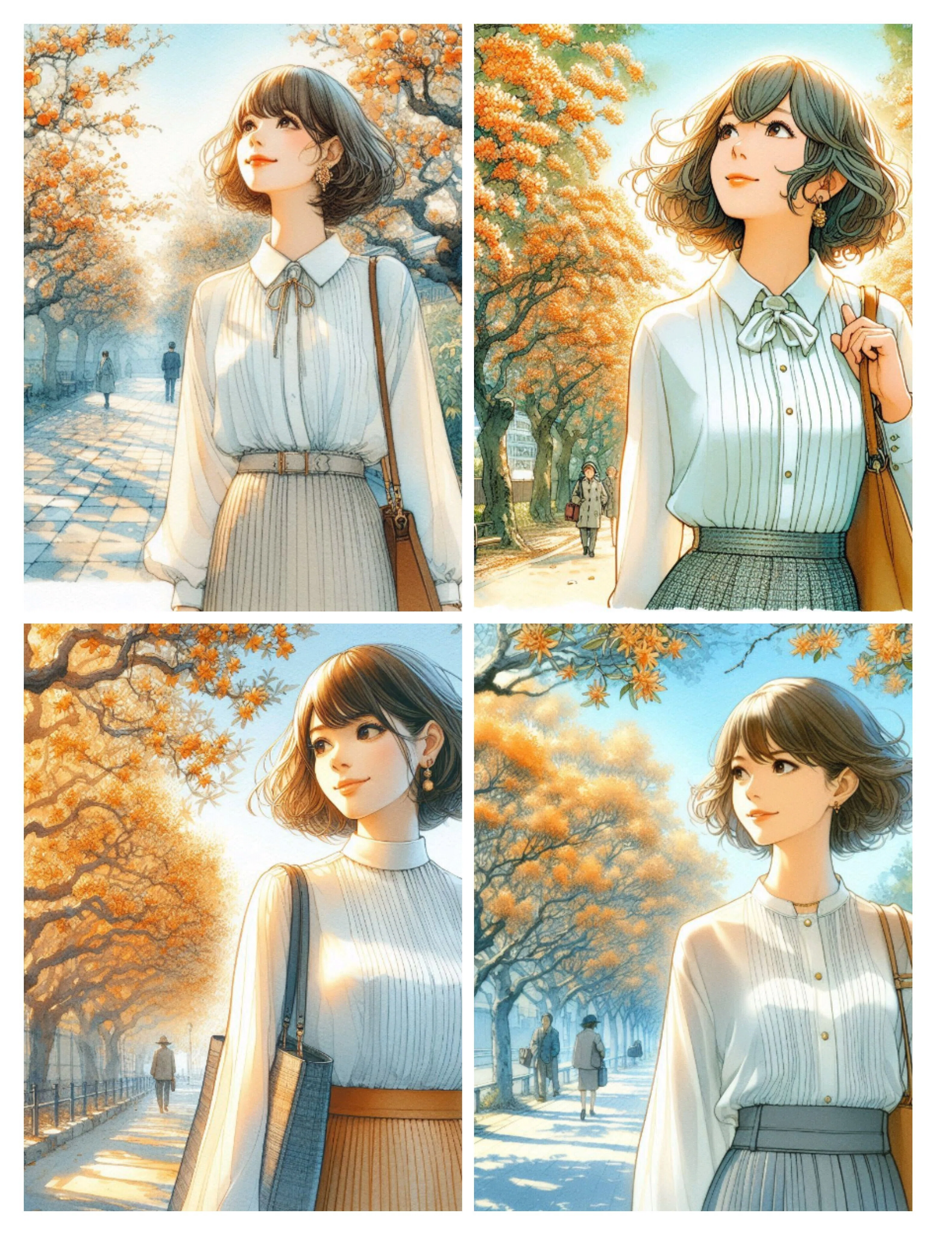 387[生成AI]女性の横顔をきれいに描く方法,金木犀の夜に,ボツ画集(8