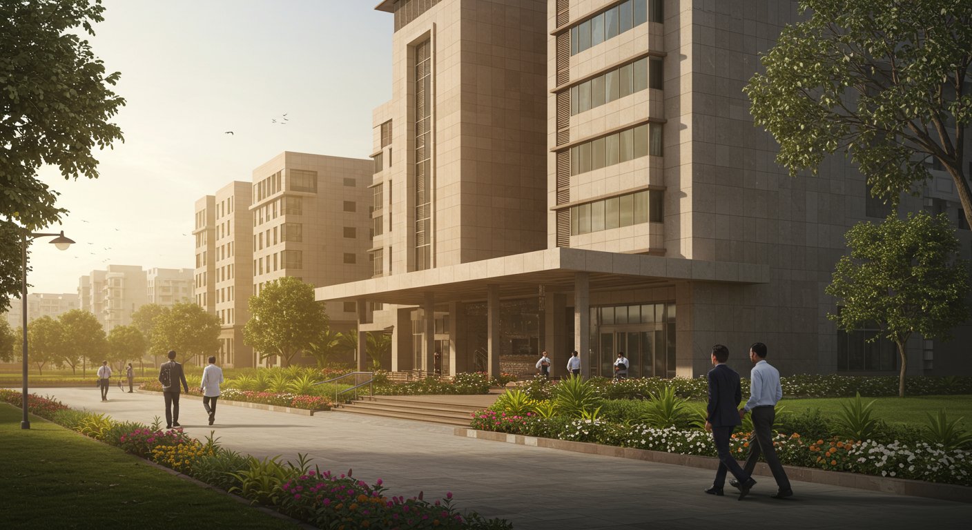 インドのビジネス街と企業オフィス