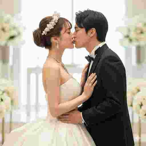 結婚式 キス 写真素材｜写真素材