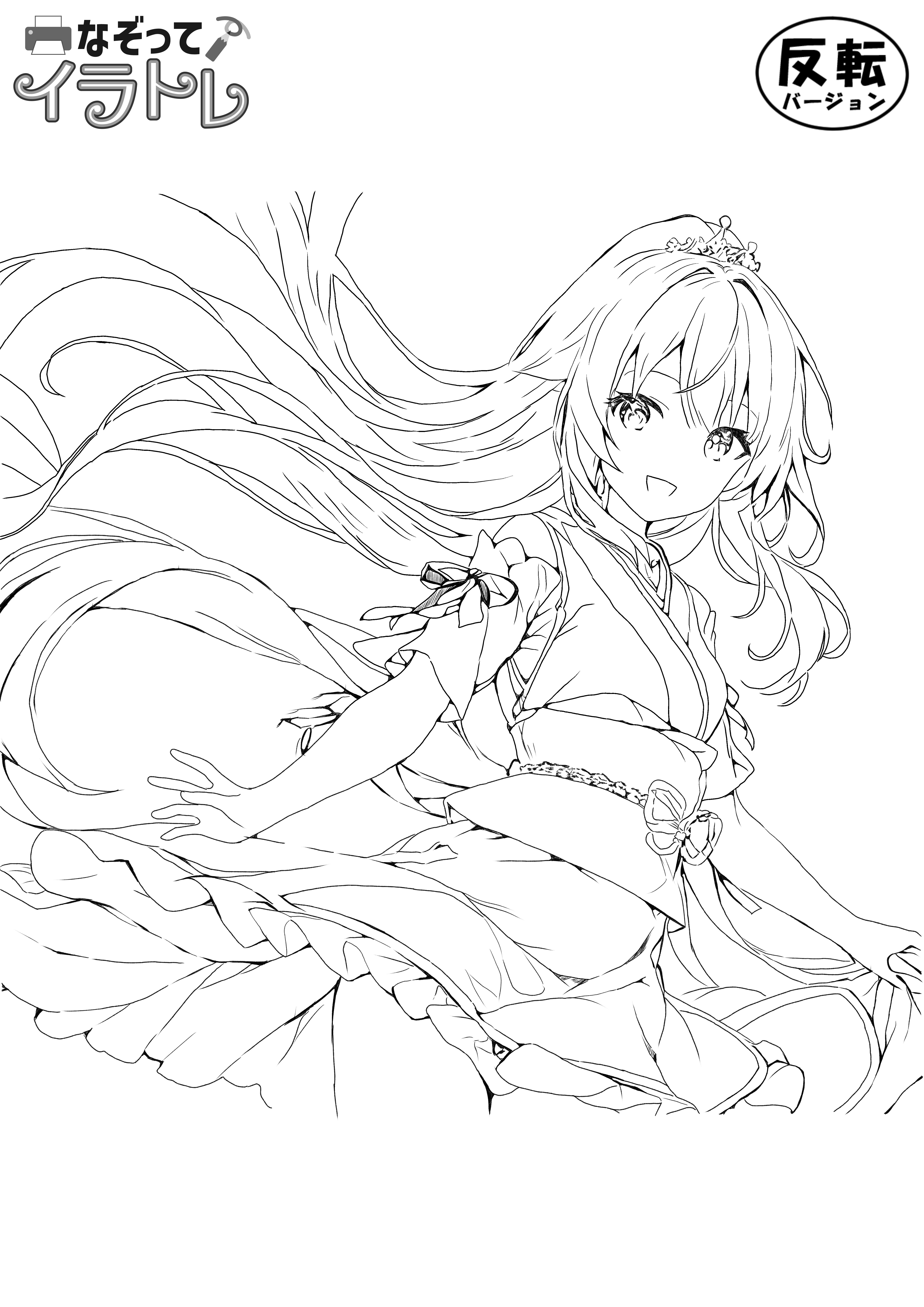 AIイラスト トレース練習58回目｜お姫様の絵3｜にゃおりん｜線画