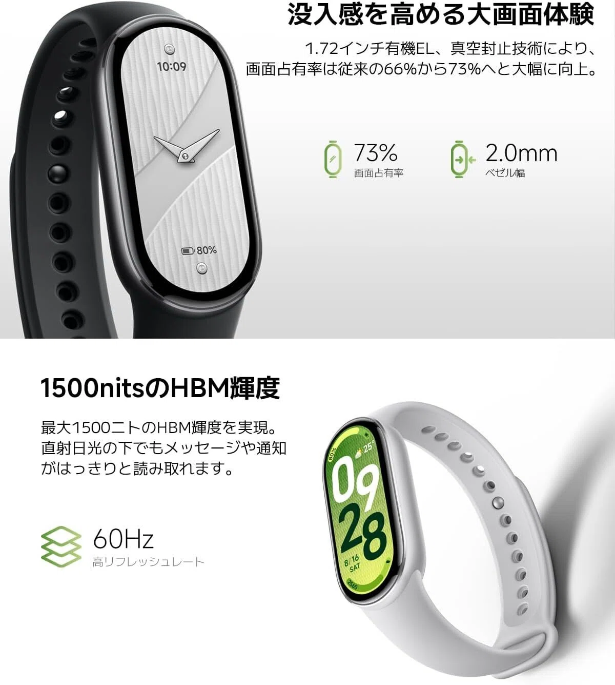 最安値】Xiaomi Smart Band 10 スマートウォッチ 1.72大画面体験 