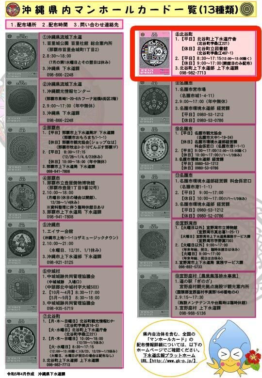 No.08北谷町』〜沖縄のマンホールカード集め〜｜おきすむ。〜ローカル