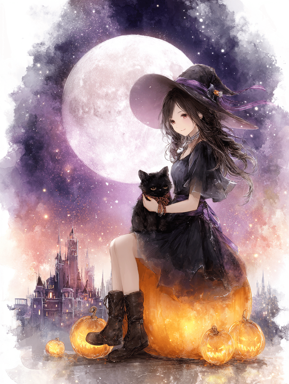 魔女猫さん ψ(｀∇´)ψ 白猫さん ハロウィン♪ _____l_u_c_a_____ Happy