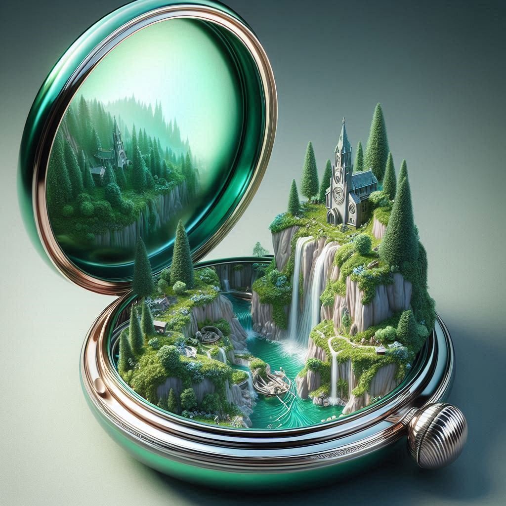 MOON オブジェ　手作り　モニュメント　ラブブの乗り物 三日月オブジェと懐中時計｜ピナクル