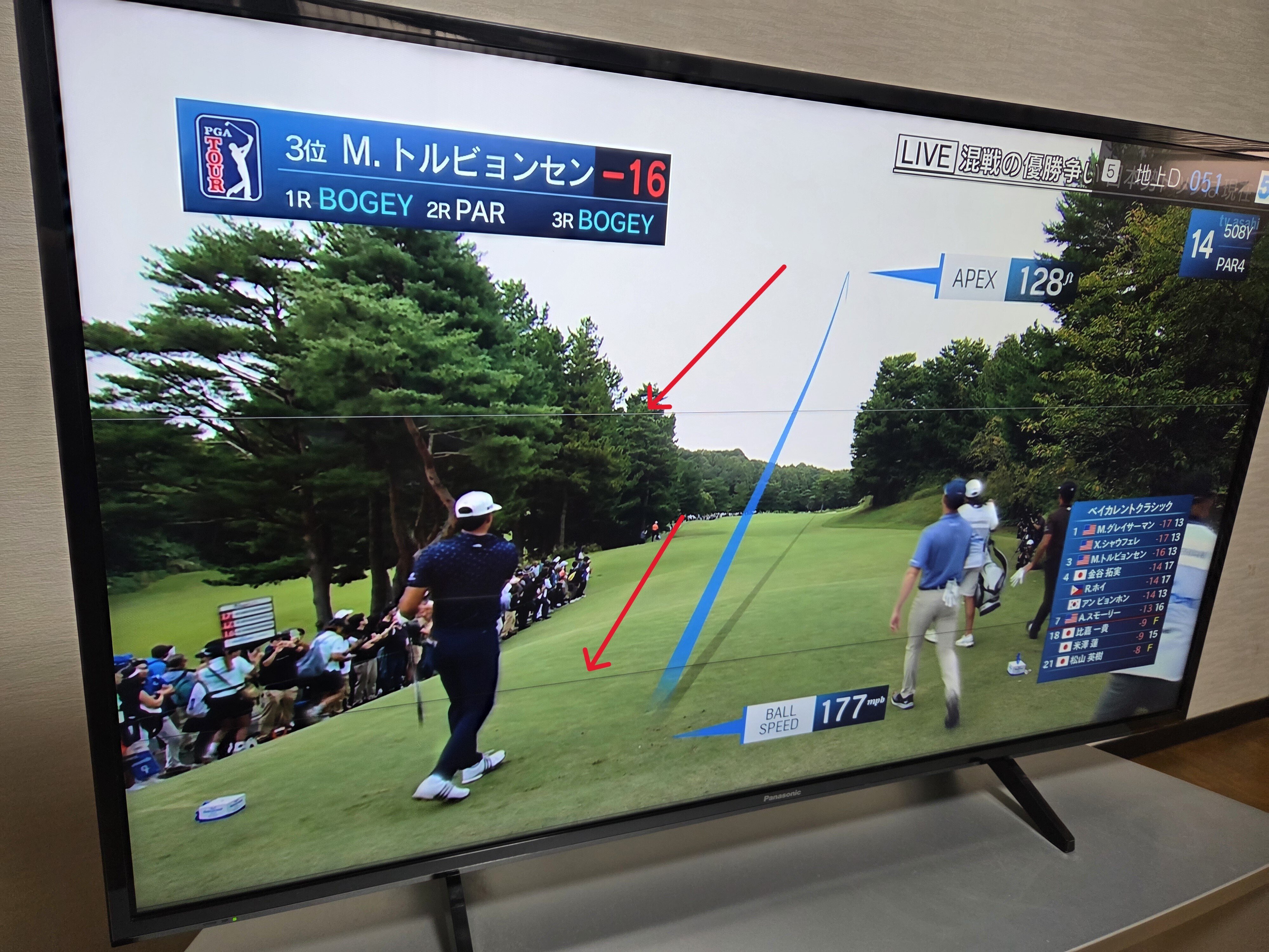 液晶テレビ 大画面 画面に横線あり 朝起きたらテレビ画面に太い横線が入っている事に気づきました