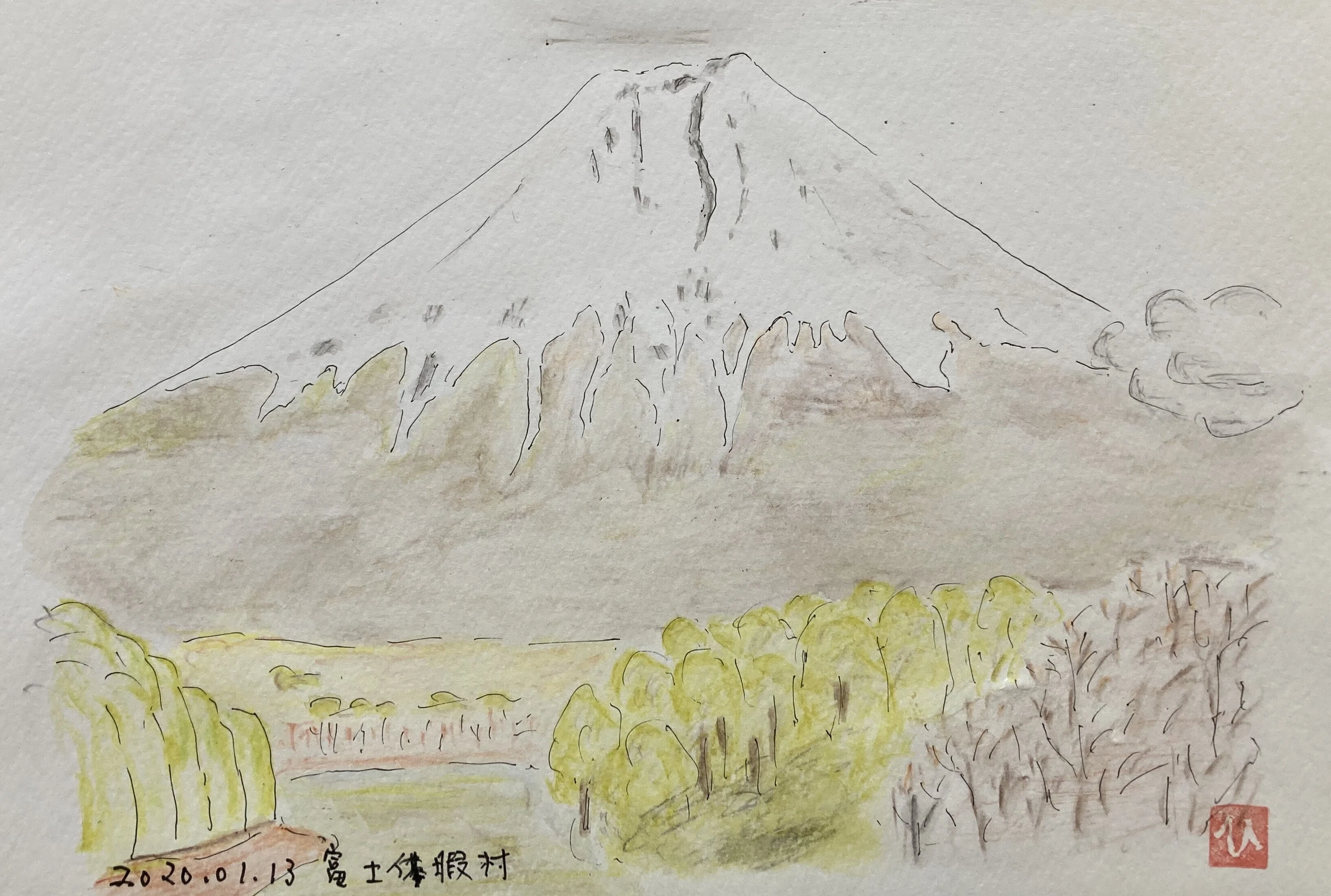 富士山スケッチ㊱】富士休暇村｜Mt. Fuji