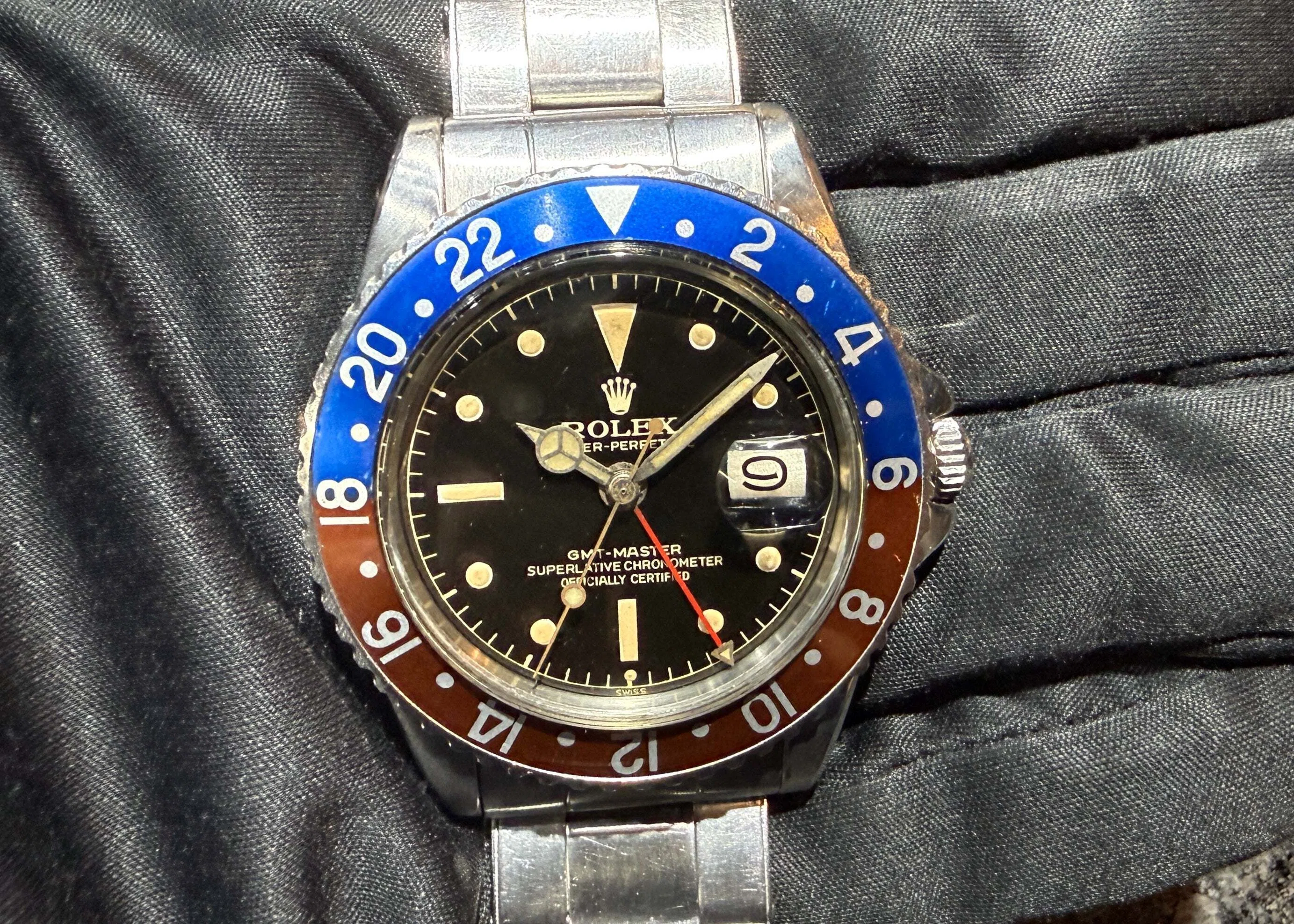 ＧＭＴ　１６７５サークルミラーダイアル　６時ドット 希少ヴィンテージ！雰囲気抜群 サークルミラー！！ GMTマスター 1675 6
