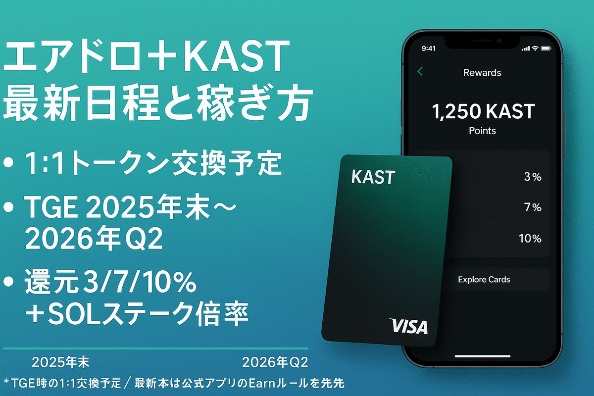 クリプトカード】エアドロ＋KAST｜最新日程と稼ぎ方｜仮想通貨エアドロップラボ