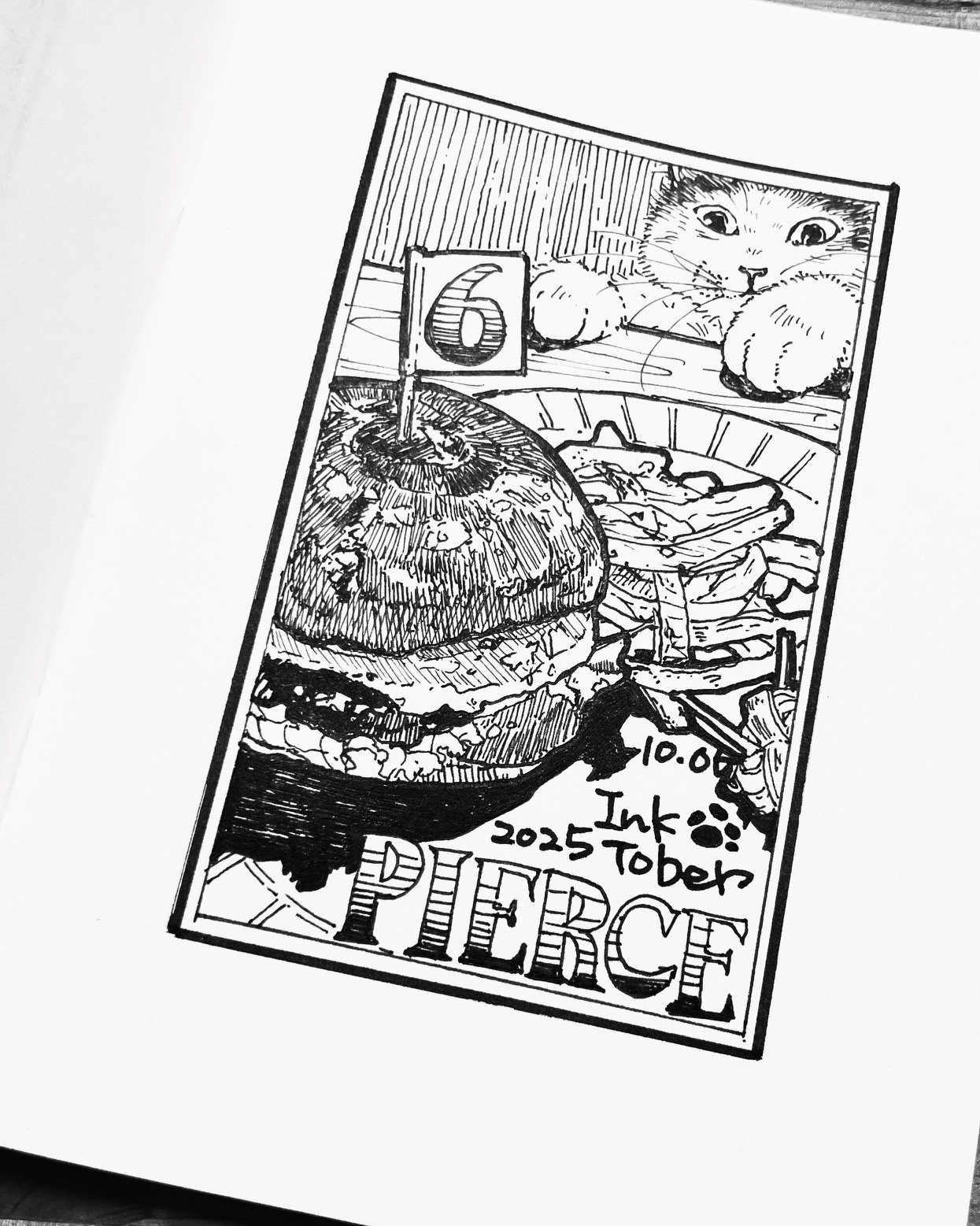 ペン画手帳」2025 Inktober4~1｜猫灯夜譚