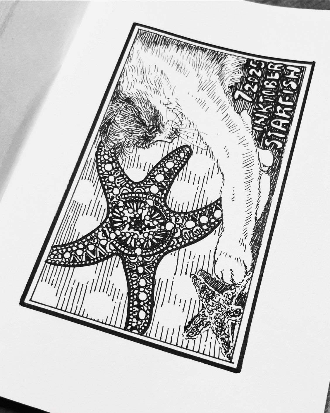 ペン画 4作品 ペン画手帳」2025 Inktober4~1｜猫灯夜譚