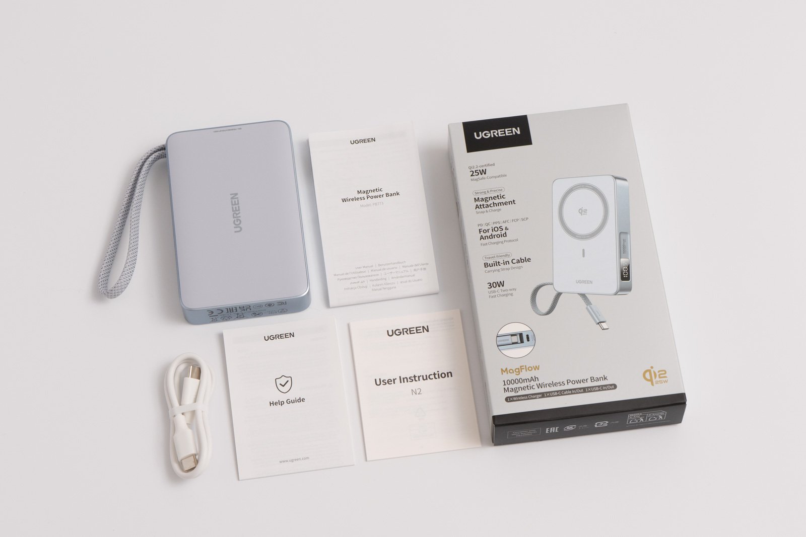 【新品】UGREEN 25W モバイルバッテリー 10000mAh UGREEN MagFlow マグネット式モバイルバッテリー 10000mAh 25W