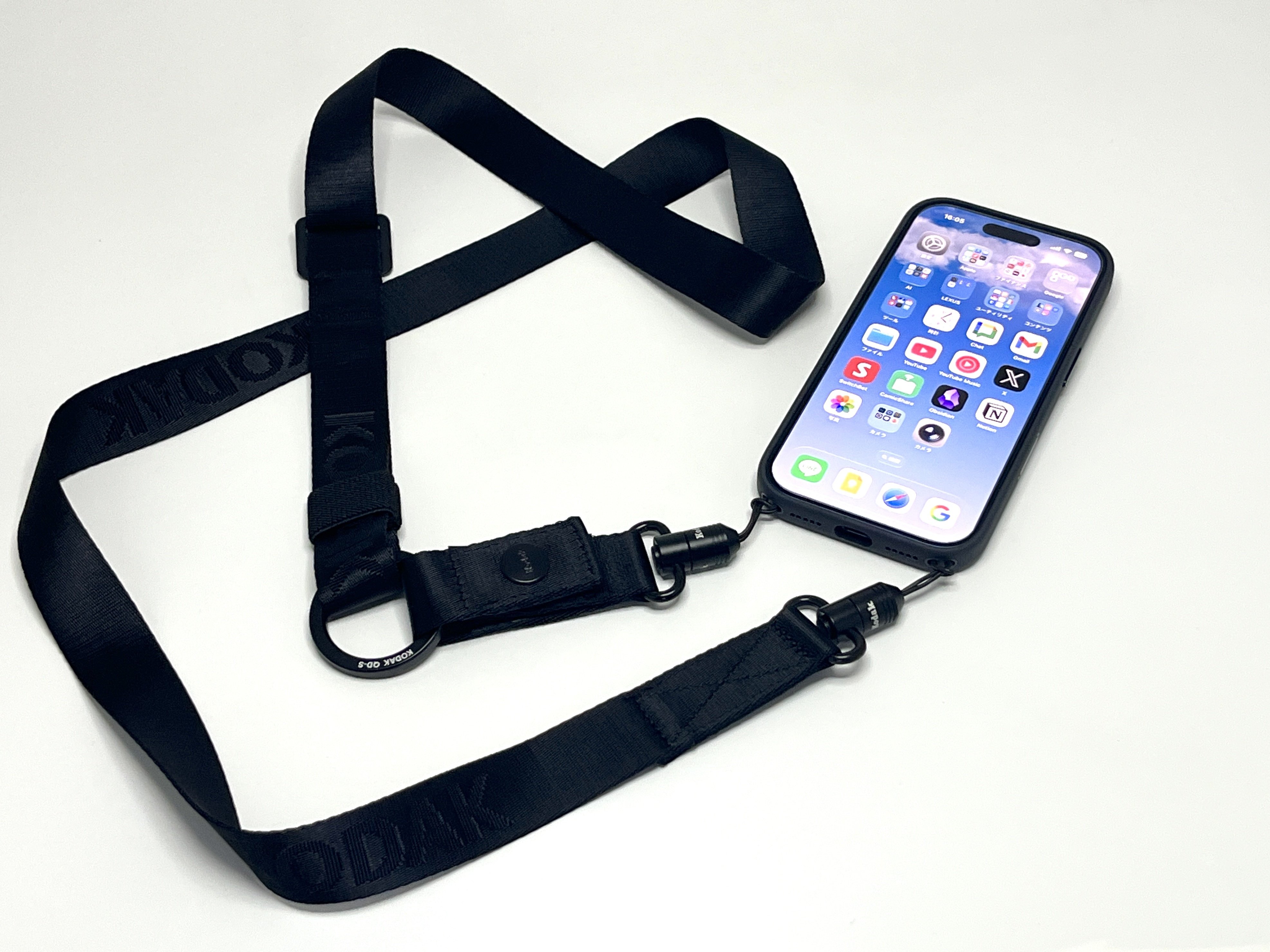 Apple純正 テックウーブンケース クロスボディストラップ ブラック