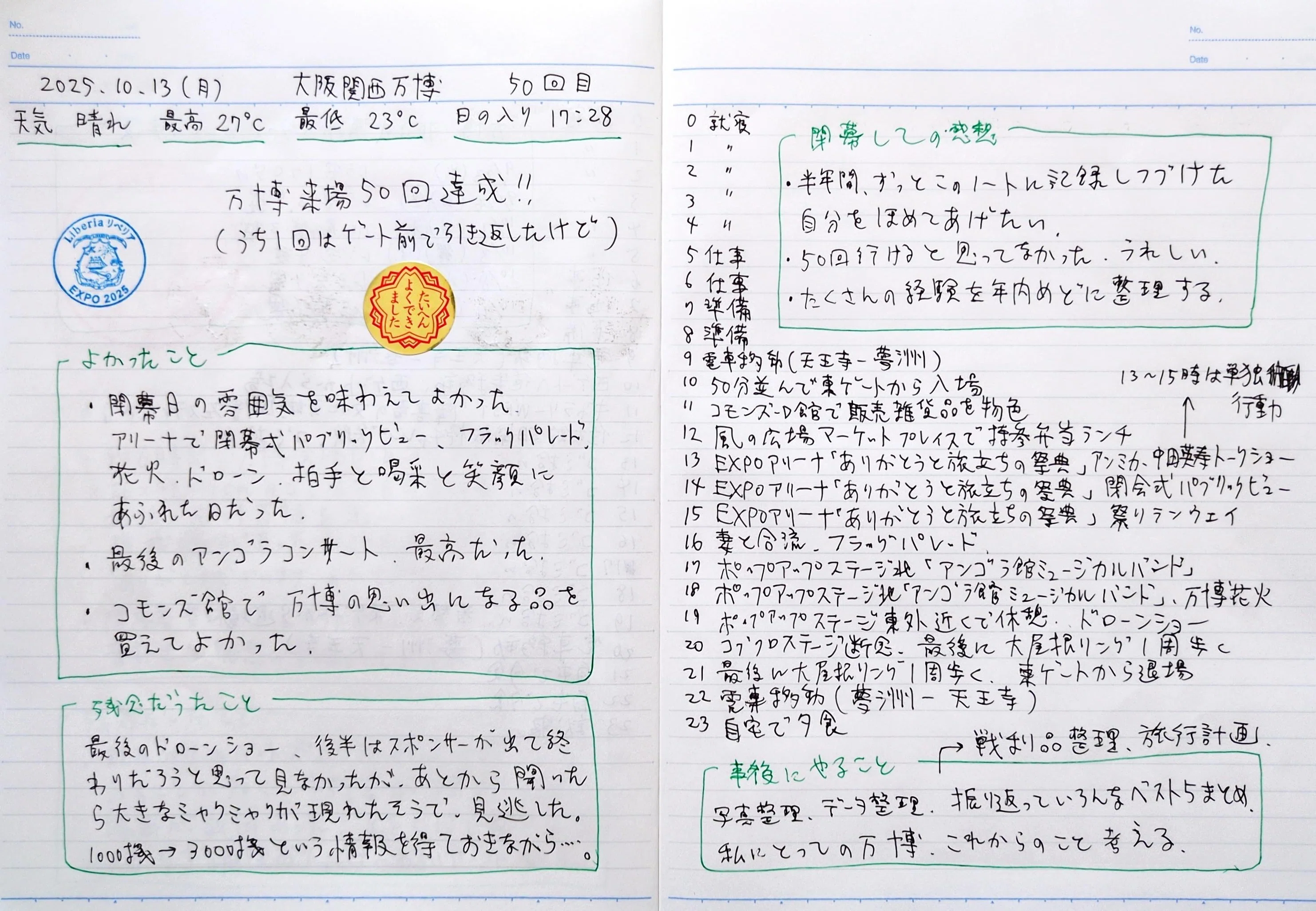 大阪・関西万博】レポート50回目「閉幕日の雰囲気を味わえてよかった