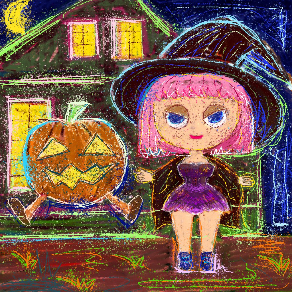 と*ん様 手描きイラスト◆ファンアート【Blood Moon】大遅刻ハロウィン 手描きイラスト◇ファンアート【Blood Moon】大遅刻ハロウィン 手描き