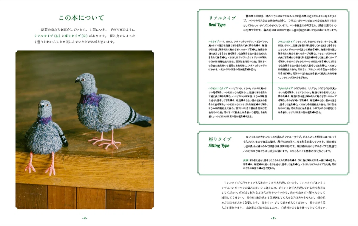 An array of birds with addictive cuteness. You can knit two types ...