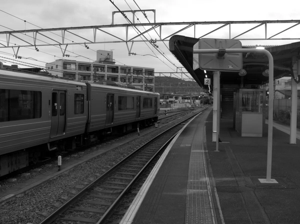File: Minobu Line, Nishi-Fujinomiya Station, October 2025, Monochrome ...