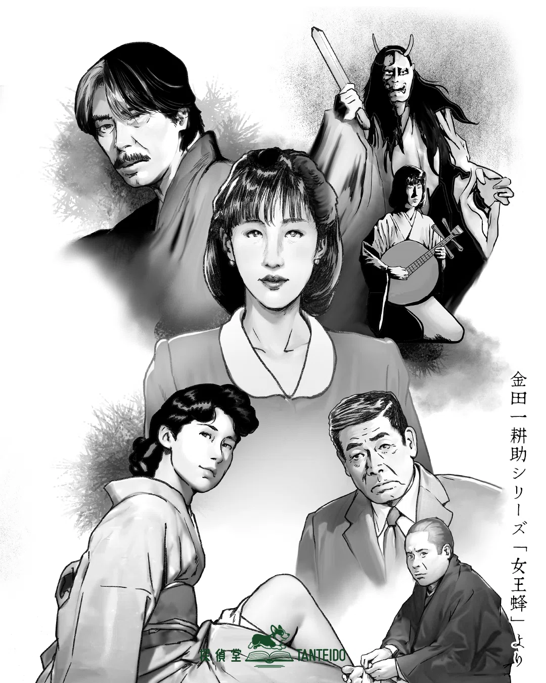 絵画⭐︎女王蜂と金田一探偵　抽象+ゴシックのこころみ 古谷2時間版”金田一 第19作『女王蜂』｜探偵堂 やまもと