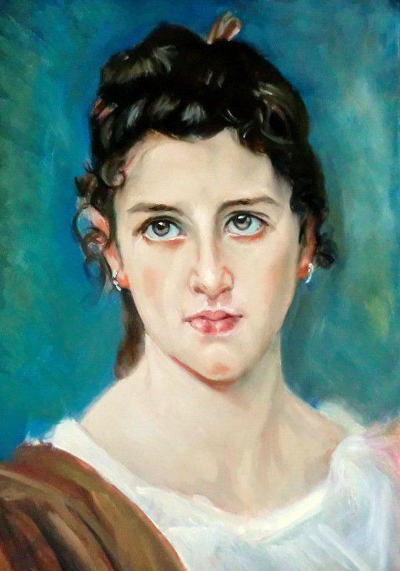 ブグロー　模写 模写 油彩画 Bouguereau（ブーグロー）『Little Girl』Time