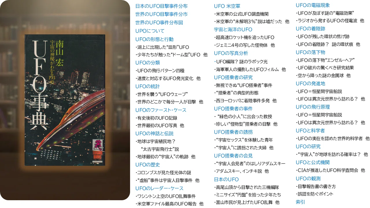 UFO遭遇事典 荒井欣一監修 南山宏編著 立風書房 UFOと宇宙人が多様性に満ち溢れていたあの頃｜メニホビ