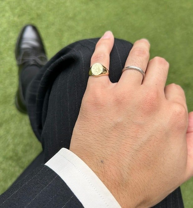 英国　シグネットリング　9k 英国 シグネットリング 9K バーミンガム メーカーズマーク WJP 9