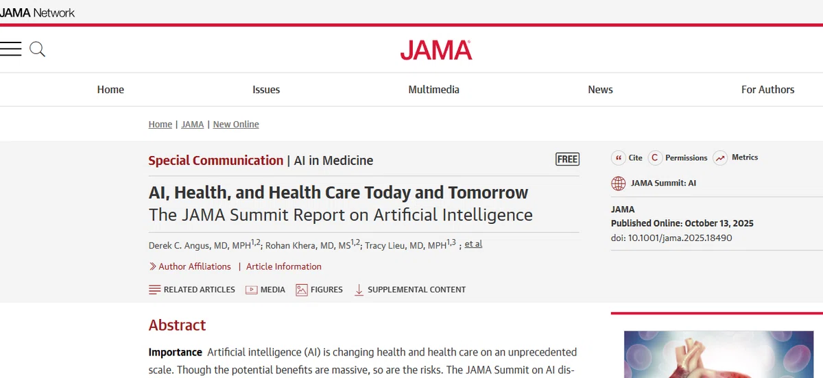 JAMA Special Communication AI in MedicineAI, Health, and Health Care ...