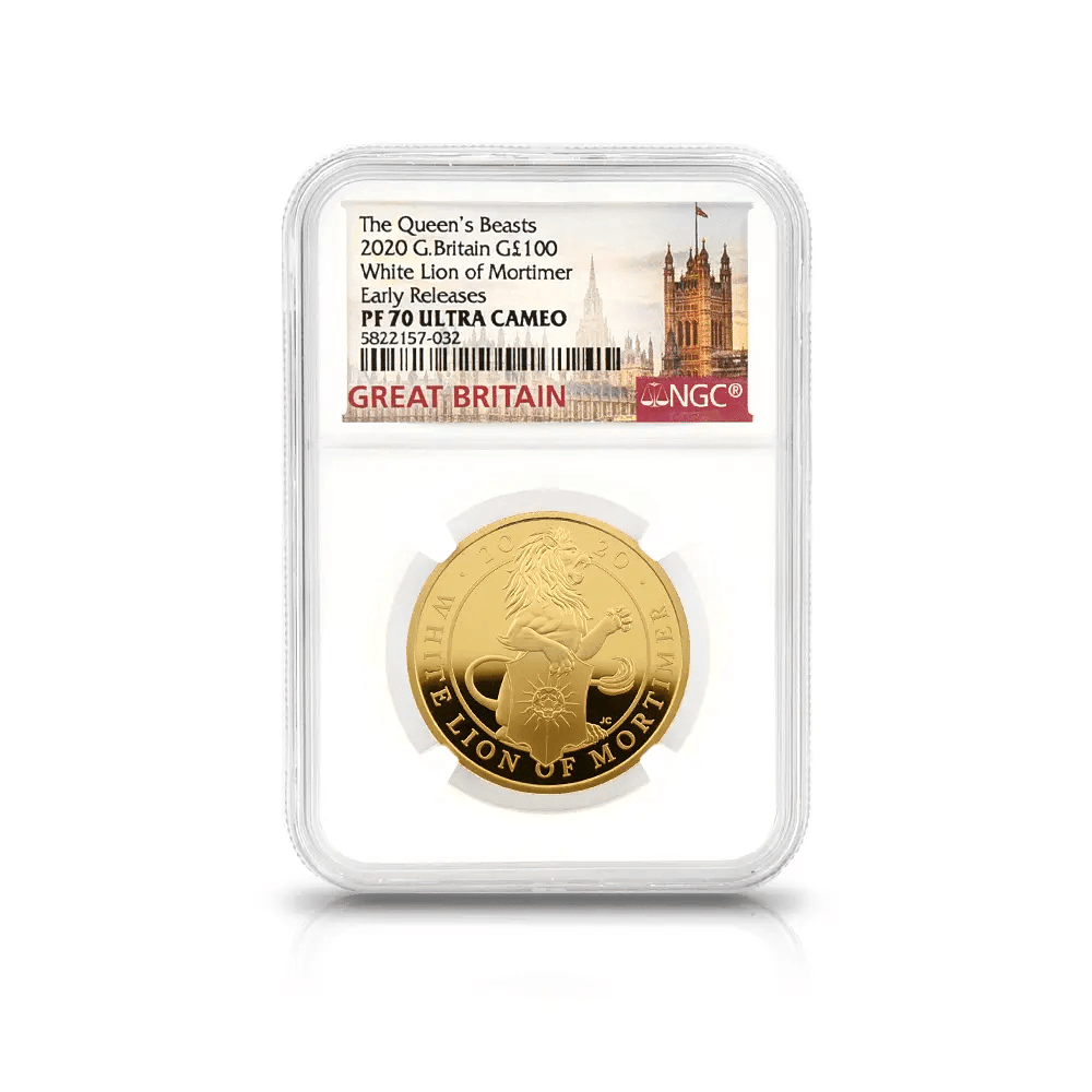 NGC PF69 クイーンズビースト モーティマーの白いライオン銀貨 2020 NGC PF69 クイーンズビースト モーティマーの白いライオン銀貨