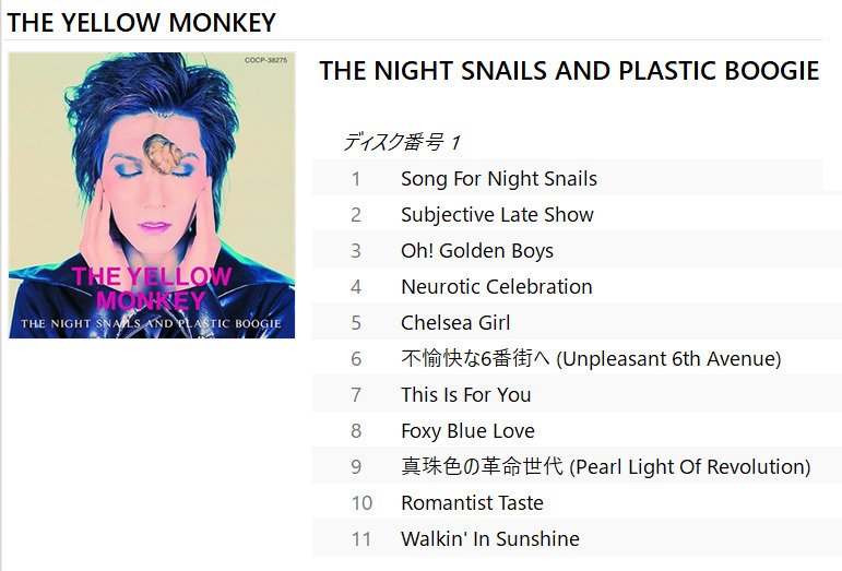 邦楽 THE YELLOW MONKEY THE NIGHT SNAILS THE NIGHT SNAILS AND PLASTIC BOOGIE(夜行性のかたつむり達と