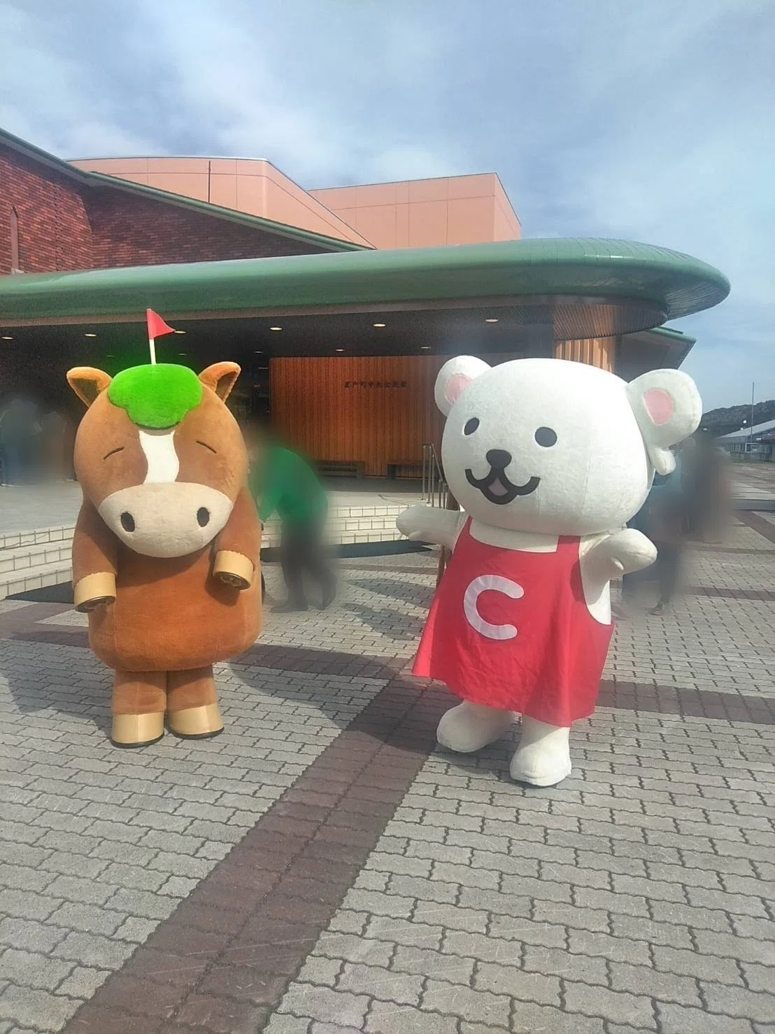 コープさっぽろ トドックとおけばんばくんの2ショット写真