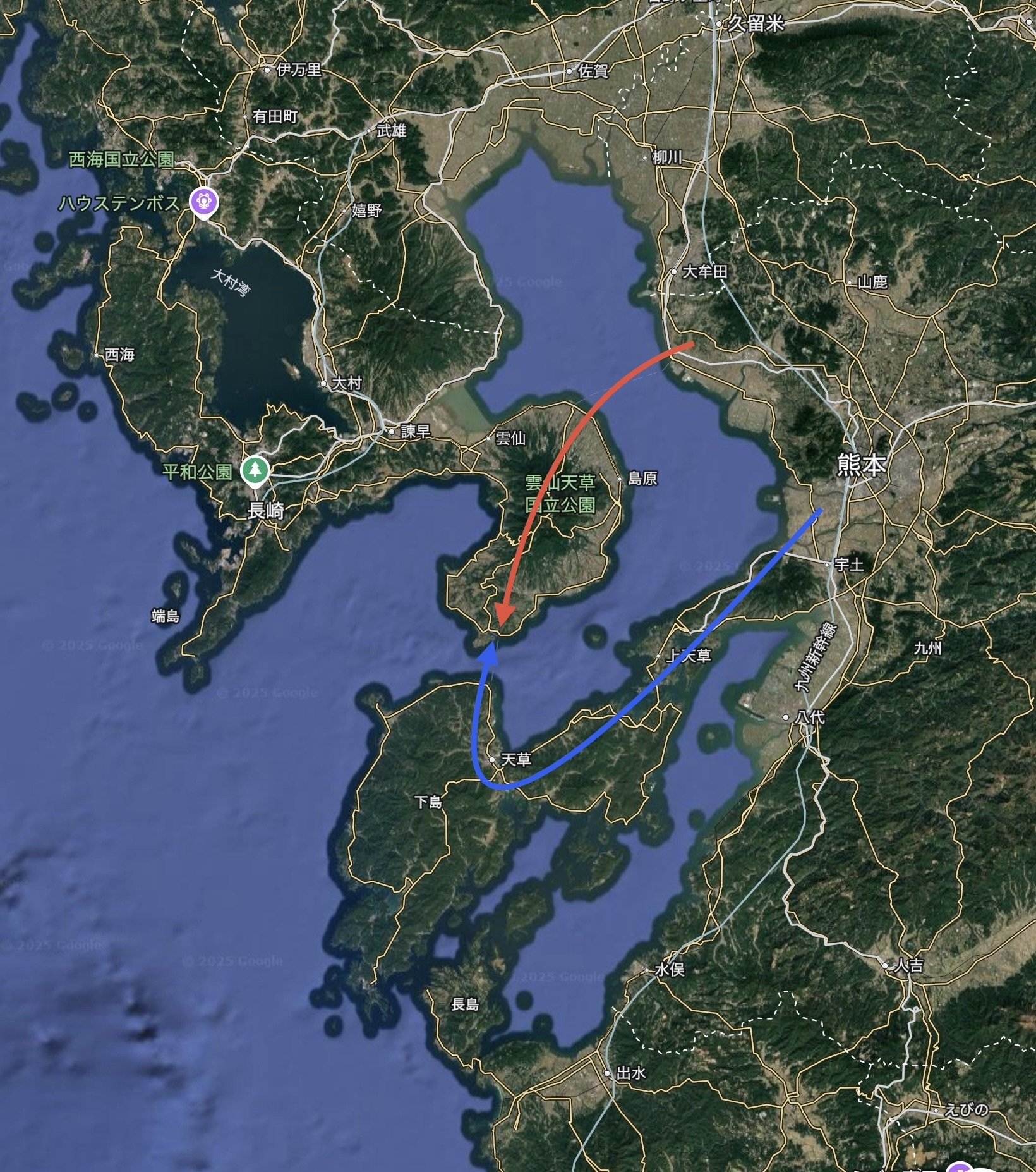 愛知から長崎へ！雲仙島原から長崎・佐世保へ至る爆走ドライブ旅①